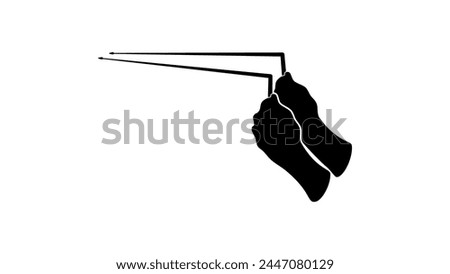 Dowsing Rods, black, isolated silhouette