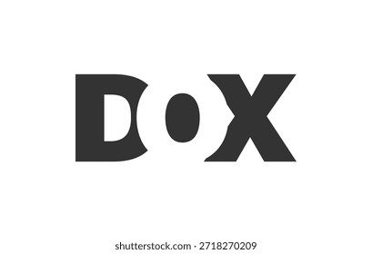 Diseño de logo DOX. Letra inicial DO X estilo de letra en negrita para startups tecnológicas, consultoría, marca corporativa. Nombre creativo de la empresa, titulares de la tipografía, identidad, logotipo de moda. Ilustración vectorial.