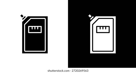 A Doy. Icono de bolsa de icono de diseño plano simple en blanco y negro. Icono de diseño plano simple en blanco y negro