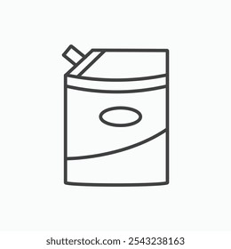 Doy pack pouch icon in black outlined and solid.