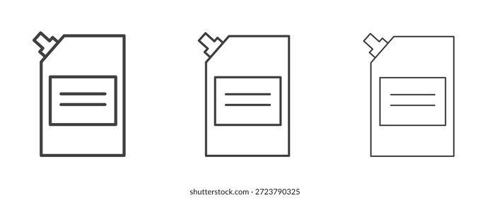 Icono de la bolsa del paquete del perro en estilo del doodle del arte de la línea. Signo de contorno de trazo editable, eps 10