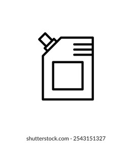 Doy pack pouch icon set. outlined and solid filled versions.