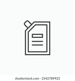 Doy pack pouch icon in thin outlined.