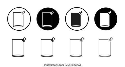 Doy pack pouch icon Thin line vector illustration set