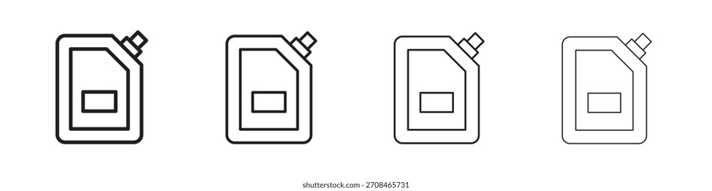 Packen Sie Beutelsymbole in schwarze einfache Linienelemente ein.