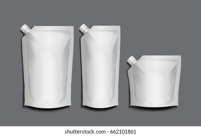 Doy pack  for your design and logo. Easy to change colors. Mock Up. Blank vector. 