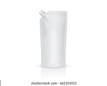 Doy pack  for your design and logo. Easy to change colors. Mock Up. Blank vector. 