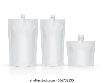Doy pack  for your design and logo. Easy to change colors. Mock Up. Blank vector. 