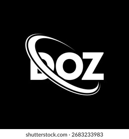Logo de DOZ. Carta DOZ. Diseño del logotipo de la letra DOZ. Logotipo de DOZ inicial enlazado con el círculo y el logotipo del monograma en mayúscula. TIPOGRAFÍA DOZ para tecnología, negocio y marca inmobiliaria.