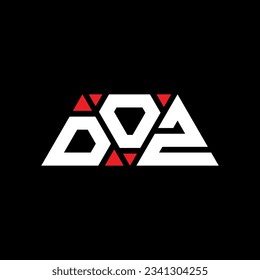 DOZ triangle letter logo design with triangle shape. DOZ triangle logo design monogram. DOZ triangle vector logo template with red color. DOZ triangular logo Simple, Elegant, and Luxurious design.