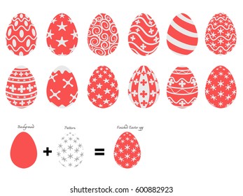 A dozen of easter egg. This is good material for color variation. Each egg , there are 2 layer(pattern & background) refer to the image. Easy to manage color and shadow
