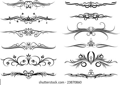 Dozen elements for design or tattoo.