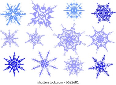 dozen of exelent vector snowflakes