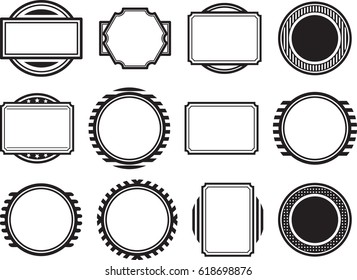 Dozen of solid black templates for rubber stamps