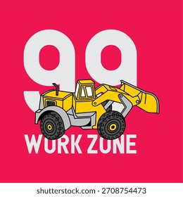 dozer 99 Arbeitsbereich handgezeichnete Illustration grafische Vektorgrafik
