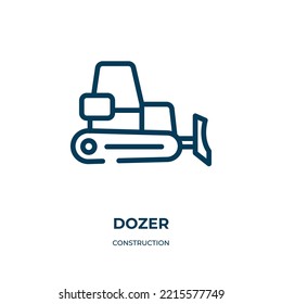 Dozer Icon. Linear Vector Illustration From Construction Collection. Outline Dozer Icon Vector. Thin Line Symbol For Use On Web And Mobile Apps, Logo, Print Media.