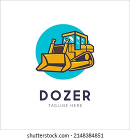dozer logo construction heavy equipment illustration