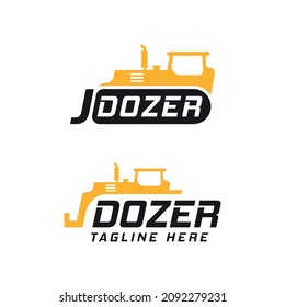 dozer logo design vector template Bulldozer logo template