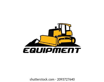 Vector del logo Dozer para la empresa de construcción. Ilustración vectorial de la plantilla de equipo pesado para su marca.