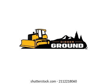 
Dozer logo vector for construction company. Vehicle equipment template vector illustration for your brand.