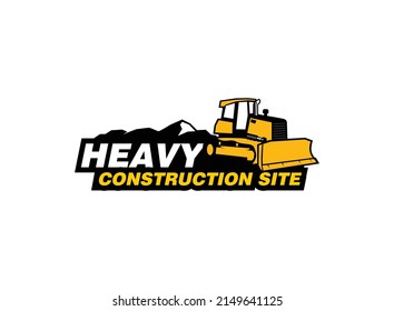 Dozer logo vector for construction company. Heavy equipment template vector illustration for your brand.