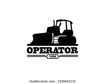 Dozer logo vector for construction company. Heavy equipment template vector illustration for your brand.