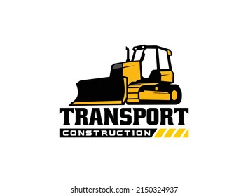 Dozer logo vector for construction company. Heavy equipment template vector illustration for your brand.