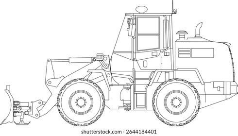 Dozer is a type of heavy equipment used for construction. Dozers are used to push, dig or pull materials such as sand, soil, rocks and others. Dozer illustration.