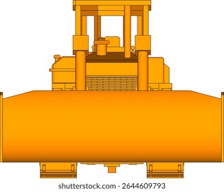 Dozer is a type of heavy equipment used for construction. Dozers are used to push, dig or pull materials such as sand, soil, rocks and others. Dozer illustration.