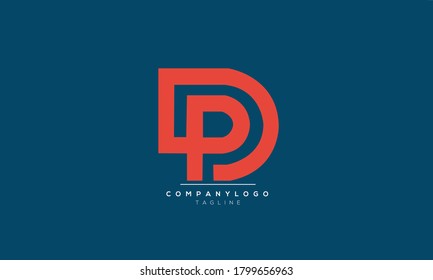 DP abstract alphabet initial letter monogram text logo design