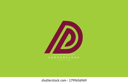DP abstract alphabet initial letter monogram text logo design