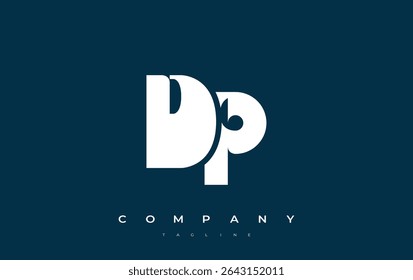 DP Abstract Geometric Logo Design. Modern and elegant logo design with simplistic typography elements, showcasing branding excellence.