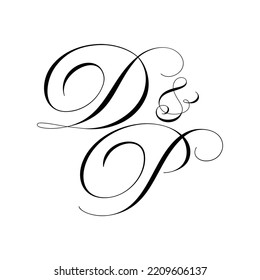DP Calligraphy Monogram initial letters logo Design