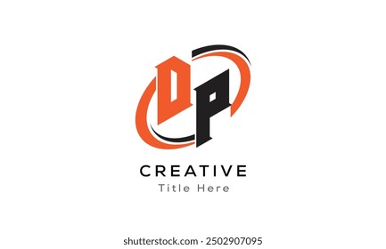 DP creative letter logo with circle area. Initial letter DP linked circle uppercase monogram logo. DP initial letter logo vector design.