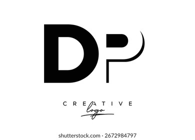 Logotipo creativo minimalista de DP de espacio negativo con monograma moderno para marca y logotipo de marca comercial con letras iniciales Diseño de logotipo para marca.