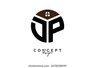 DP Creative Real Estate Monogram Logo Design in Kreisform