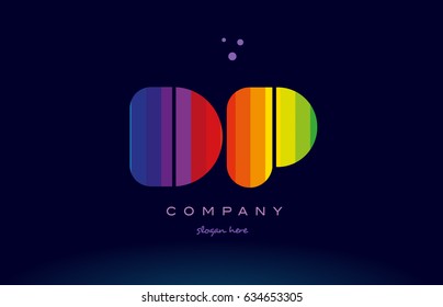 dp d p alphabet letter colorful creative colors text dots creative company logo vector icon design template