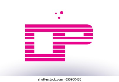 dp d p alphabet letter logo pink purple line stripe company design template creative abstract vector