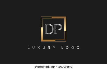 DP or D P letter alphabet logo design in vector format.