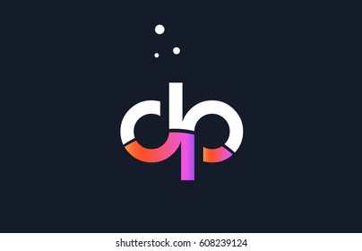dp d p  pink modern creative purple alphabet white blue gradient company letter logo design vector icon template