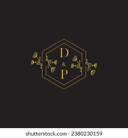 DP elegant wedding initial logo in high quality professional design that will print well across any print media