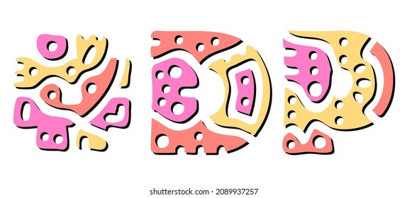 DP Hashtag. Doodle isolate text. Colored curves decorative doodle letters. Popular Hashtag #DP is abbreviation for double penetration for adult sex resources.