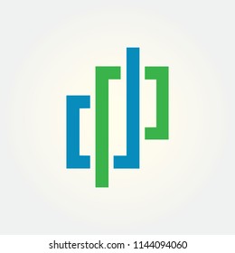 DP icon abstract, unique infinity vector abstract, vector illustration