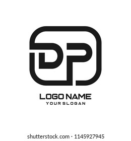 DP initial box letter logo template vector