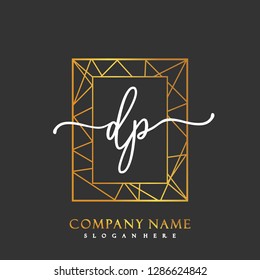 DP Initial Handwriting logo template vector