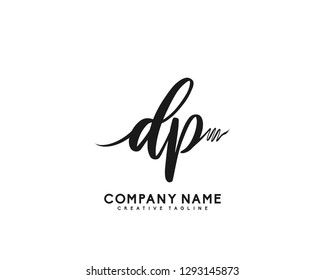DP Initial Handwriting Logo Template Vector