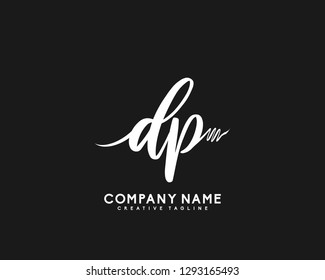 DP Initial Handwriting Logo Template Vector
