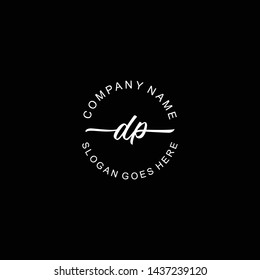 DP Initial handwriting logo template vector