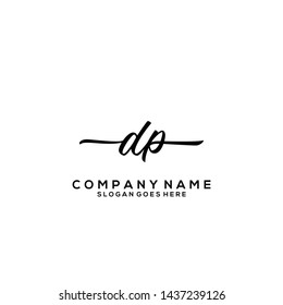 DP Initial handwriting logo template vector