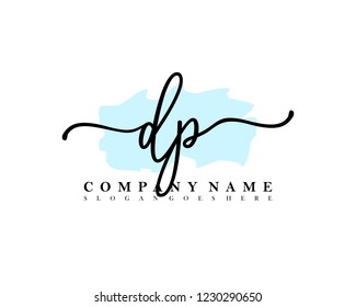 DP Initial handwriting logo vector